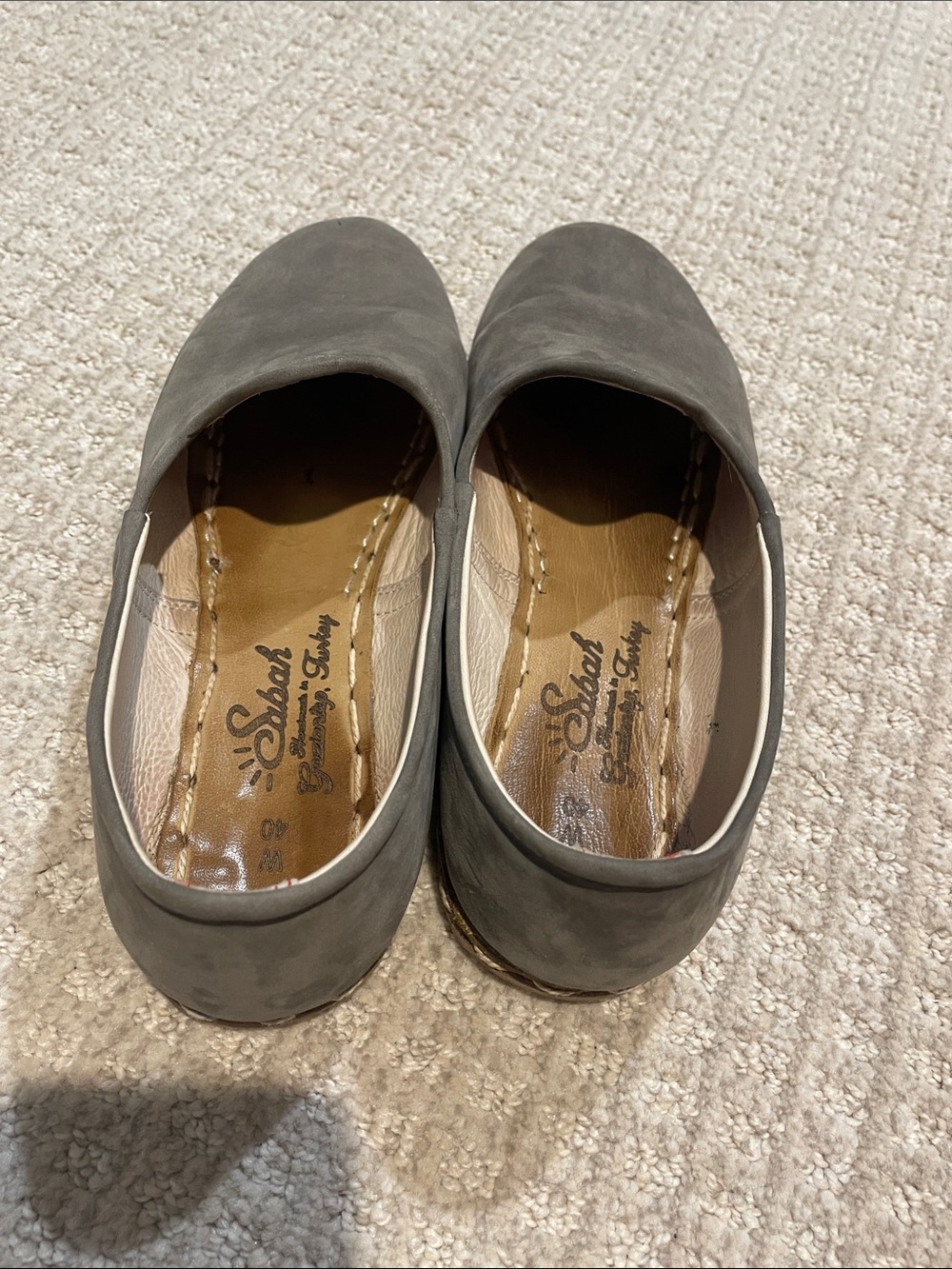 Sabah Taupe Suede Slip-On Flats - Picture 7 of 13